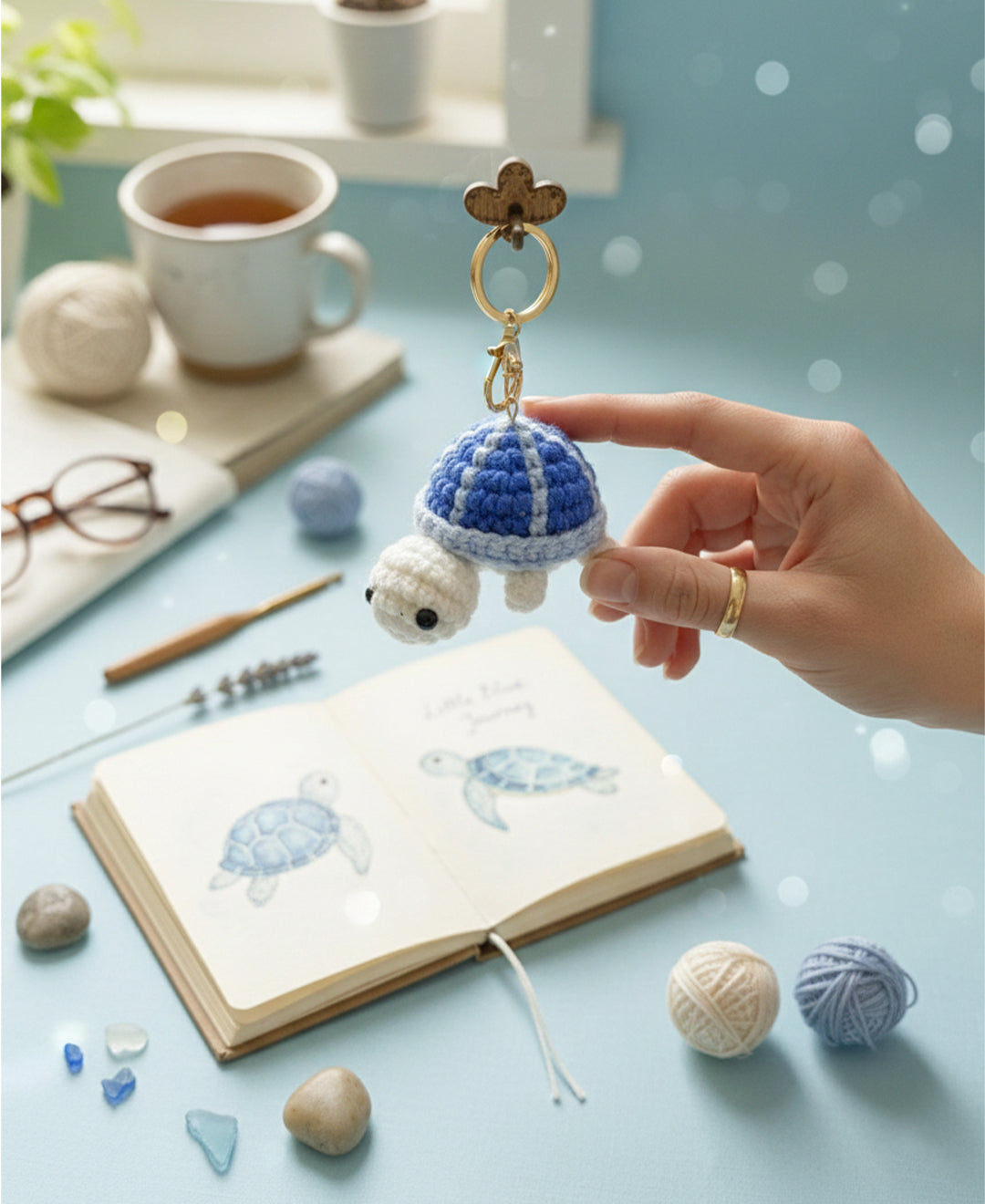 Crochet Turtle Keychain