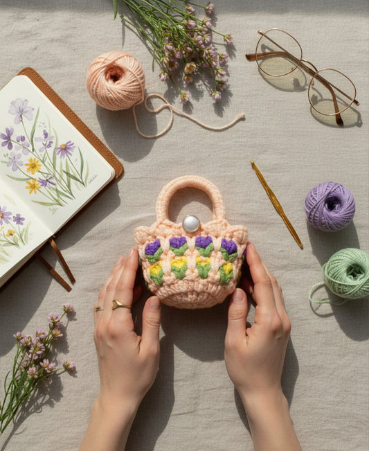 Handmade Crochet Tulip Pouch