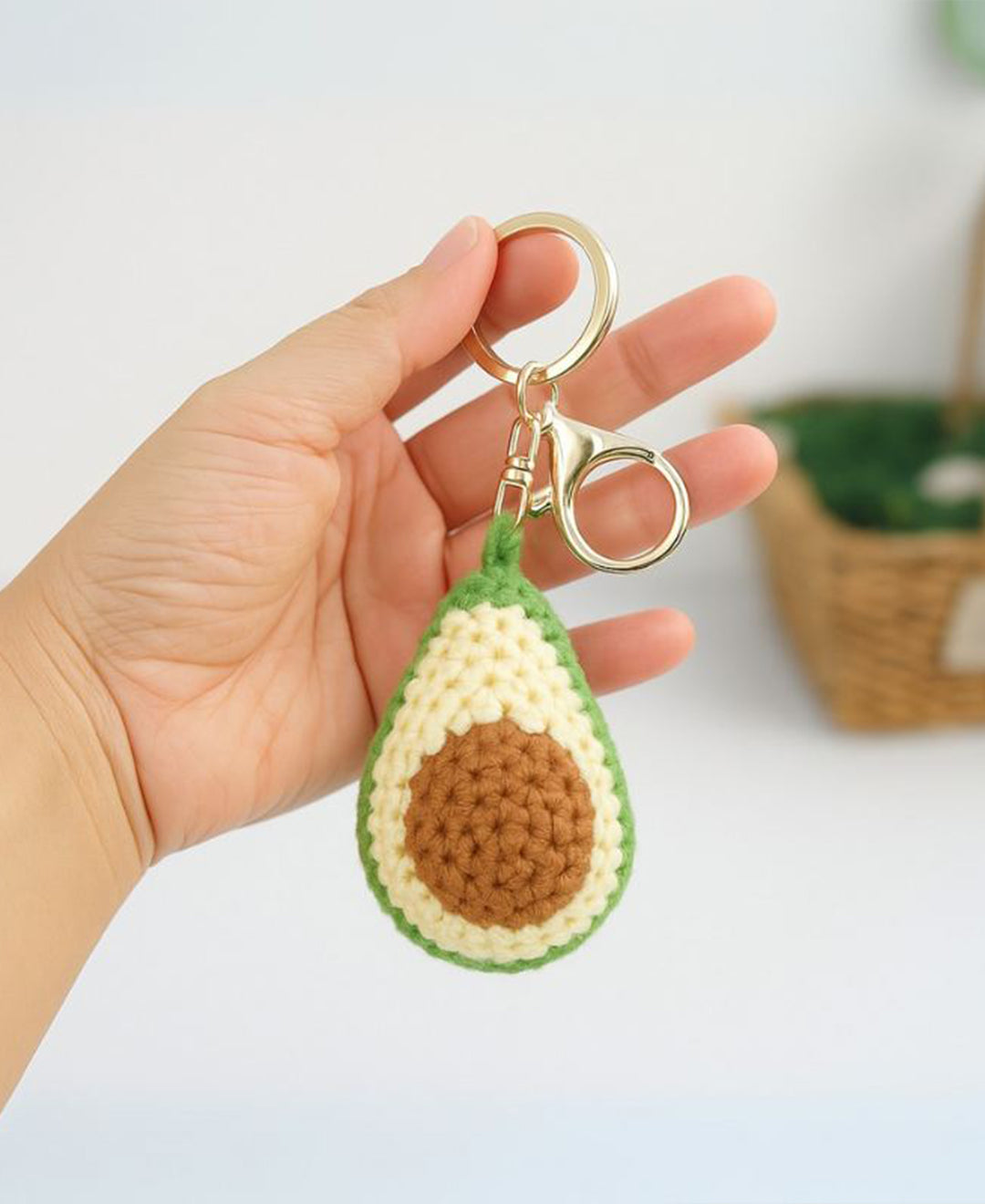 Crochet Avocado Keychain