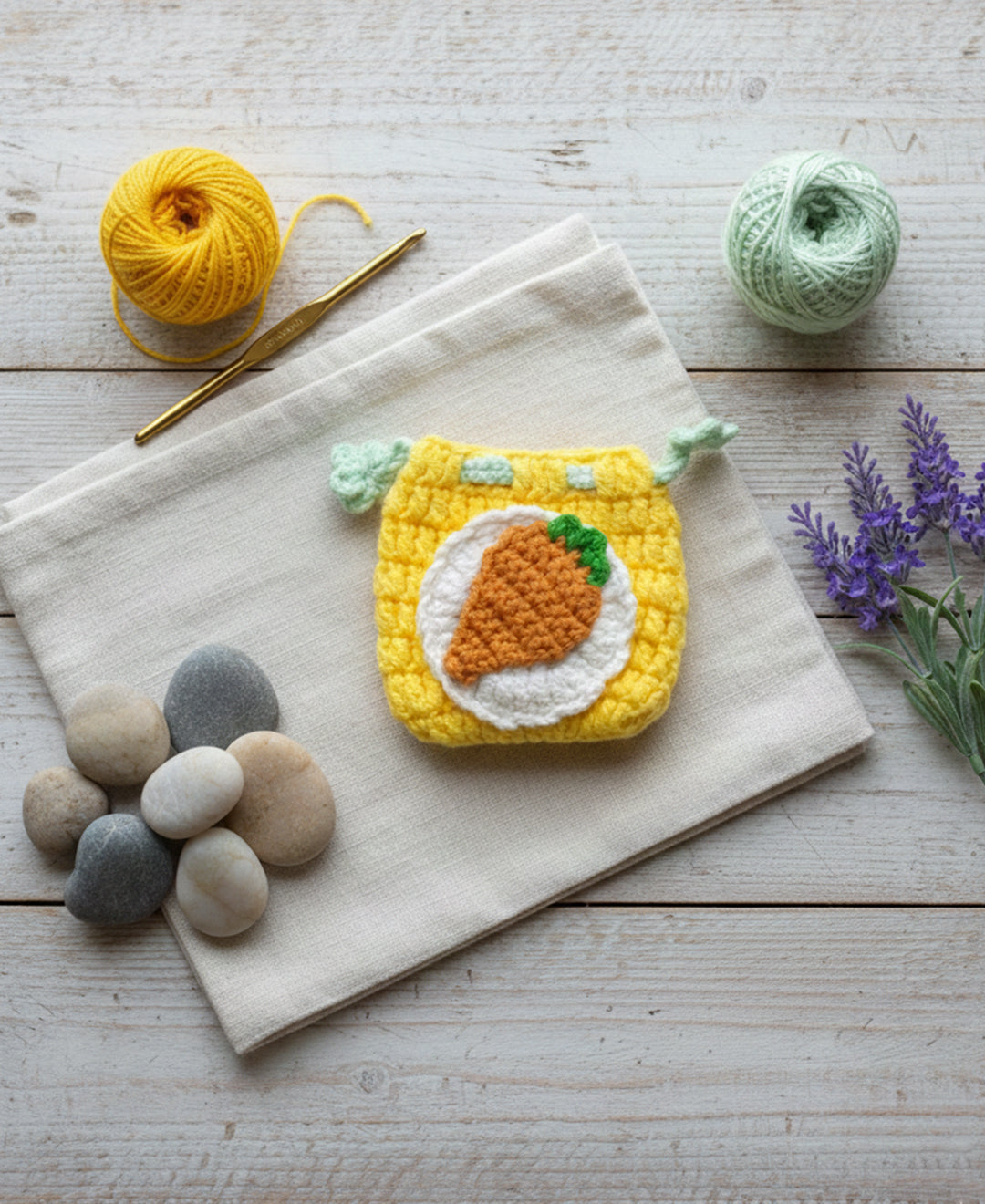 Handmade Crochet Carrot Pouch
