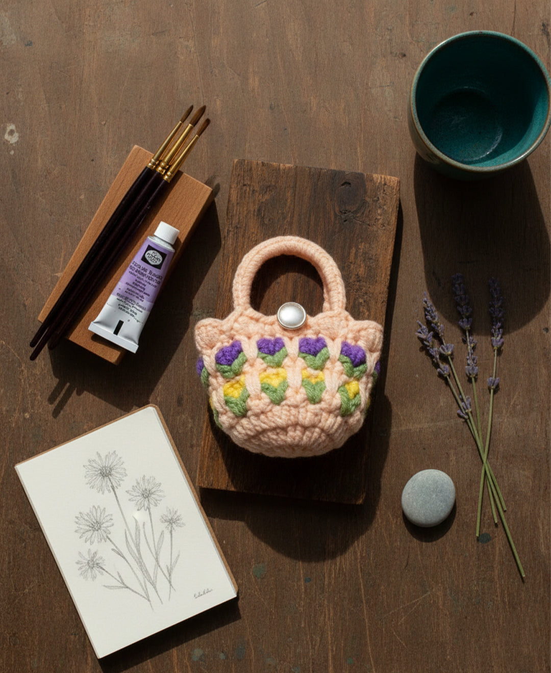Handmade Crochet Tulip Pouch
