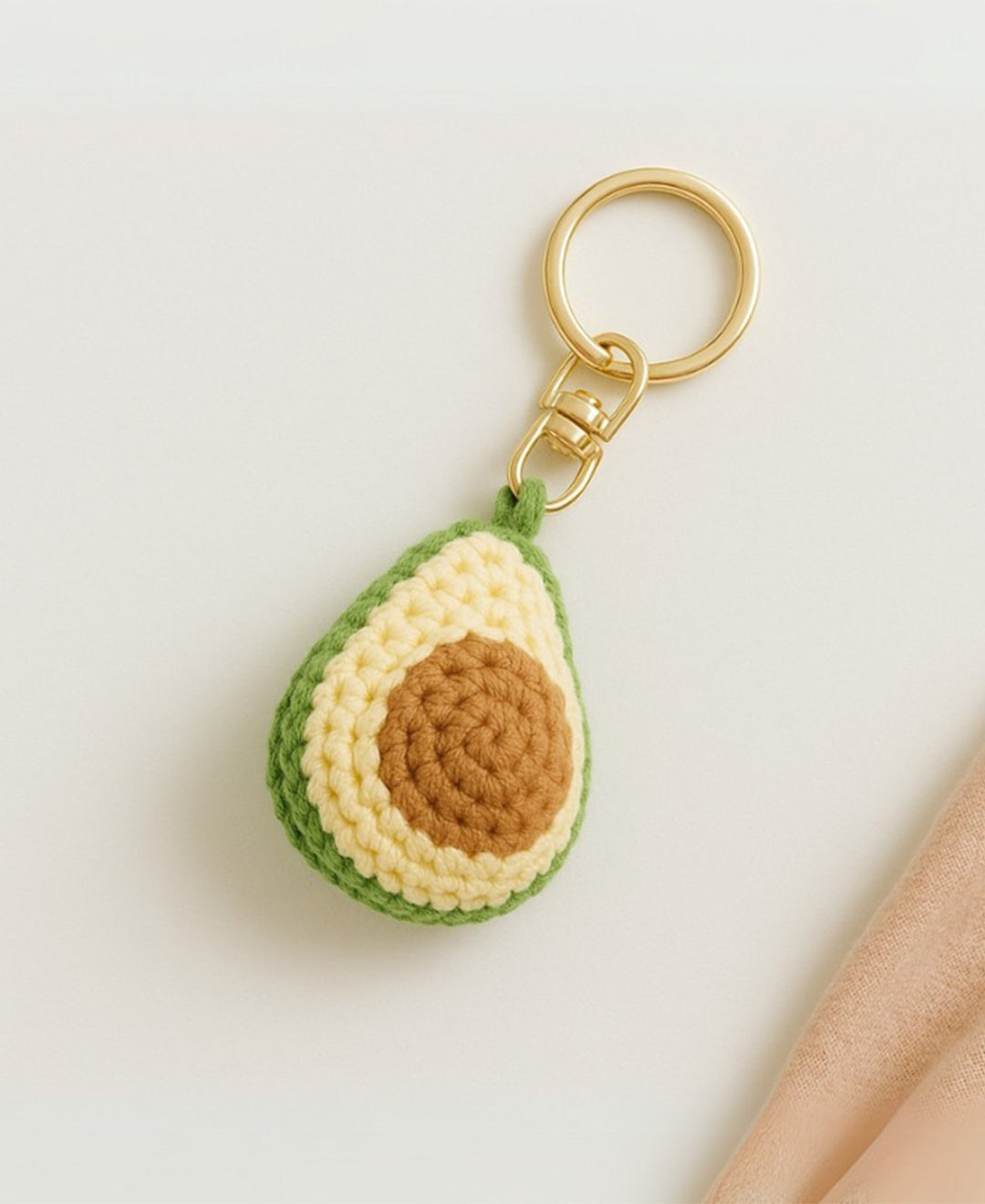 Crochet Avocado Keychain