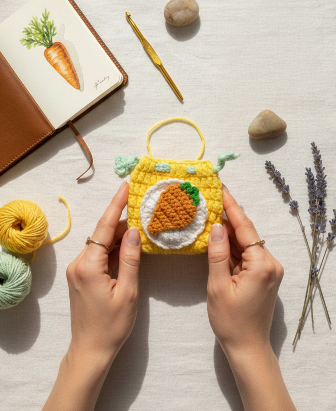 Handmade Crochet Carrot Pouch