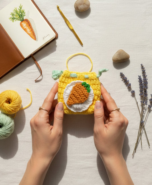 Handmade Crochet Carrot Pouch