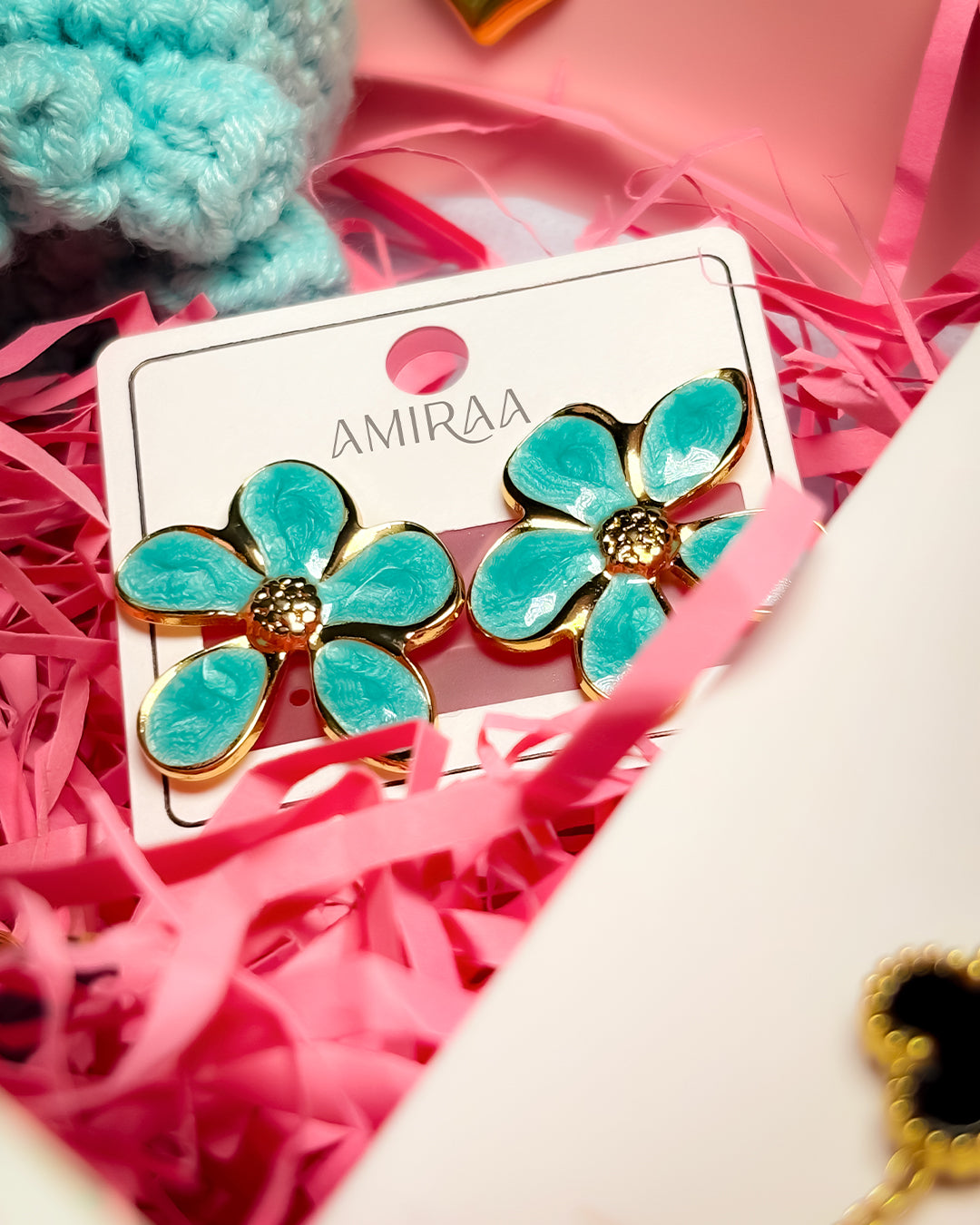 Blue Flower Stud Earrings