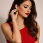 Gold Plated Anti Tarnish Double Heart Drop Earrings