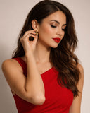 Gold Plated Anti Tarnish Double Heart Drop Earrings