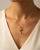 Gold Plated Diamond Pendant Necklace Chain for Girls and Women