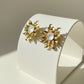 The Gala Gold Sunflower Stud Earrings With White Center